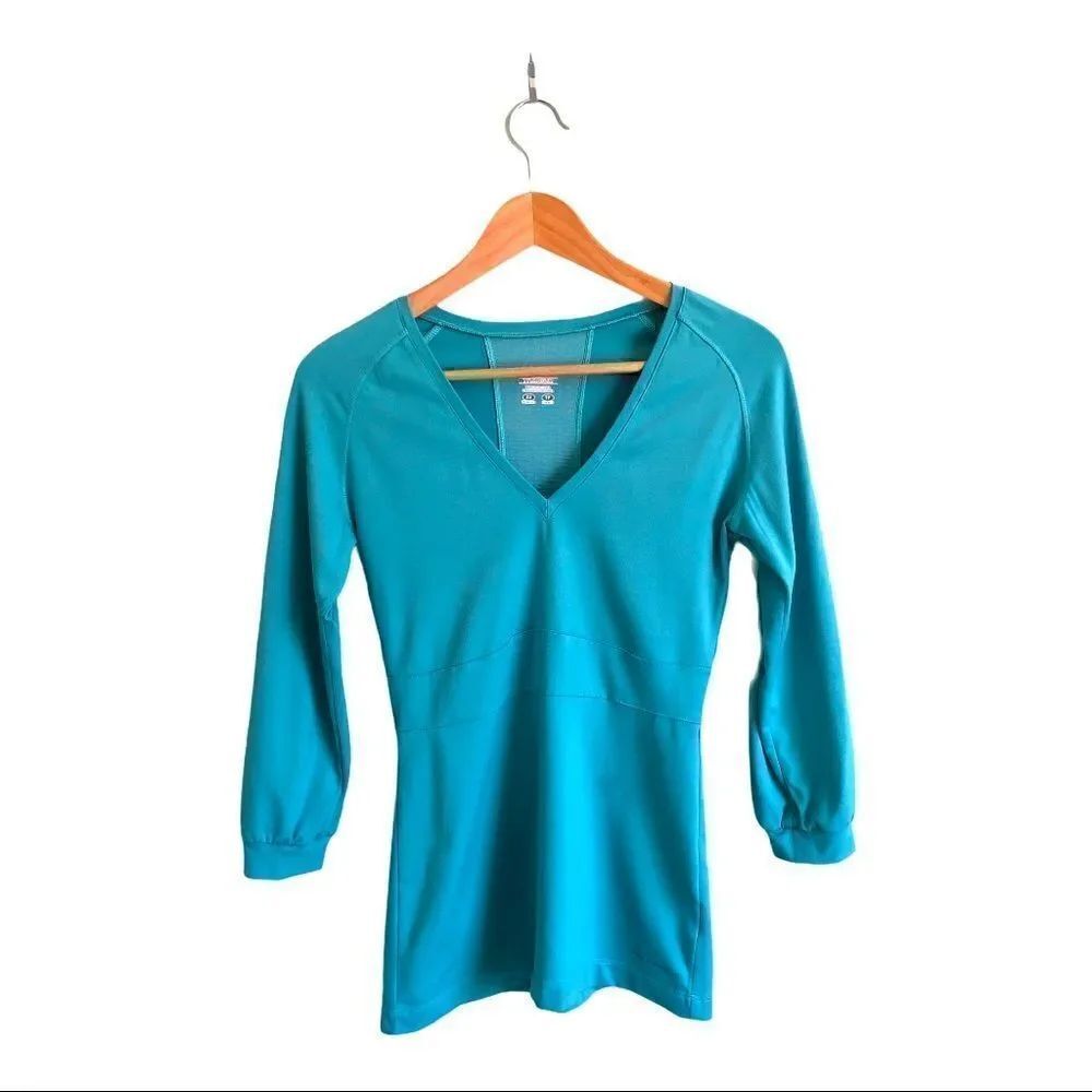 Columbia Titanium 3/4 Sleeve Fitted Blue Top XS
